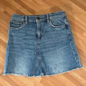 DL1961 Girls Jenny Denim Mini Skirt Wash Blue Rose Size 12 Adjustable Waist